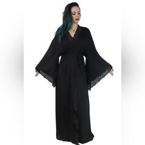 Foxblood Bathory Dressing Robe- Black